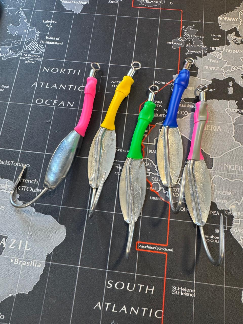 Plötukrókar - Platehooks 14/0  (10 stk/pcs) Blandaðir litir/Mixed colours