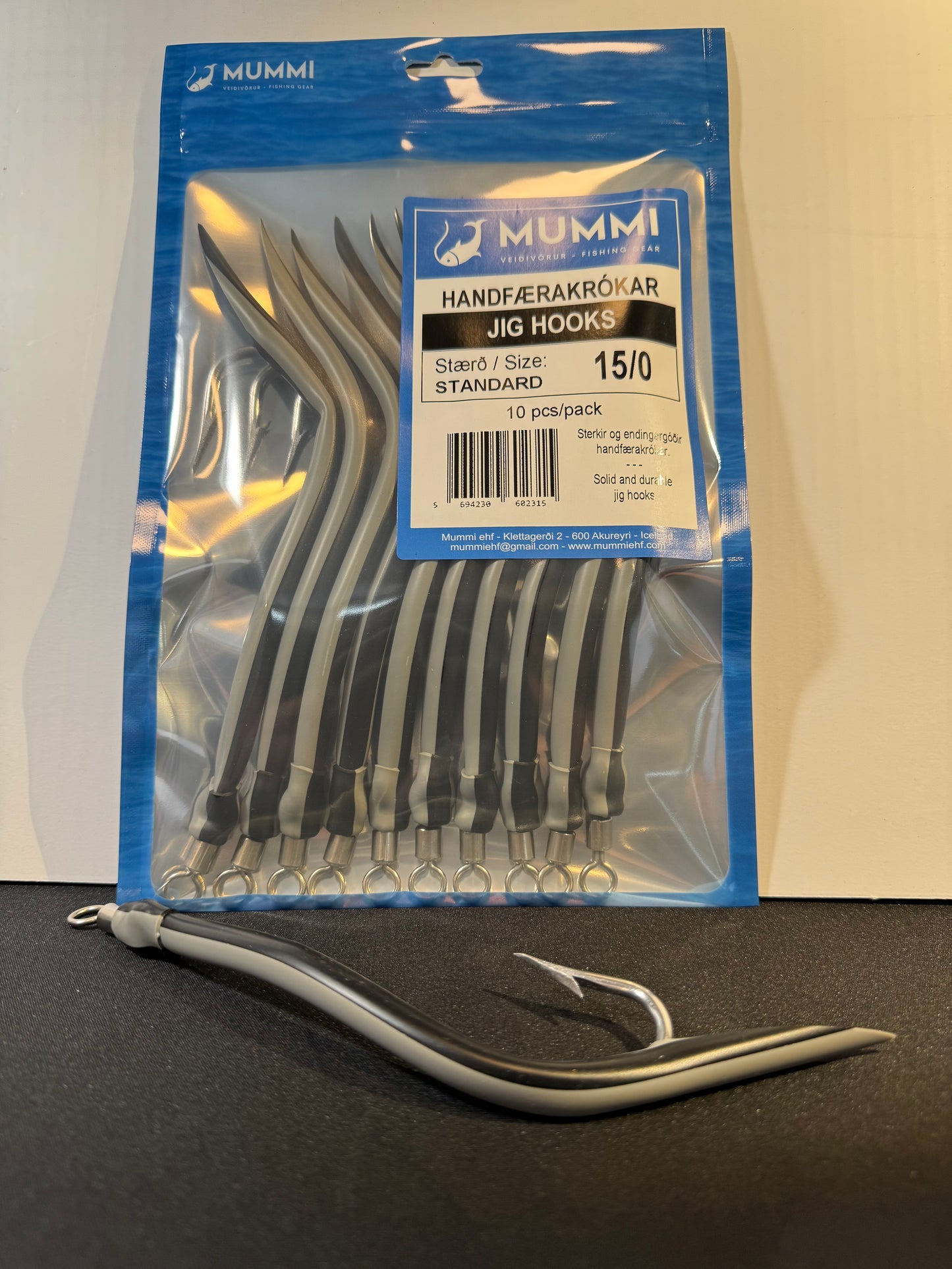 15/0 Krókar, Standard, 10 stk í pakkningu